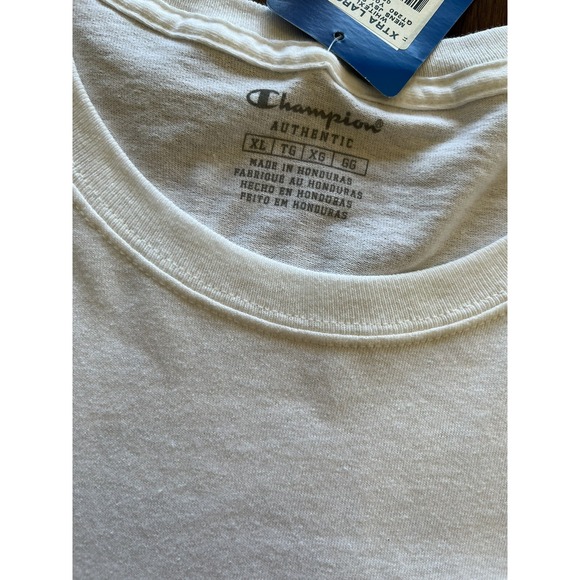 Champion Men's Jersey T-Shirt Size‎ XL White Short Sleeve Crew Neck NEW - Picture 5 of 6